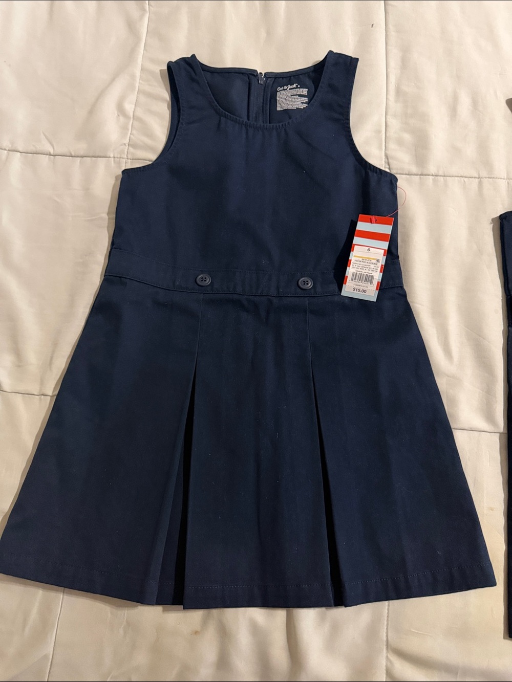 Cat & Jack Navy Pleated School Jumper Dress